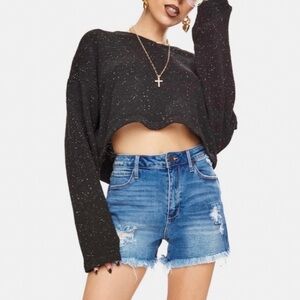 ARTICLES OF SOCIETY Distressed
Denim Cutoff Shorts, Light washed